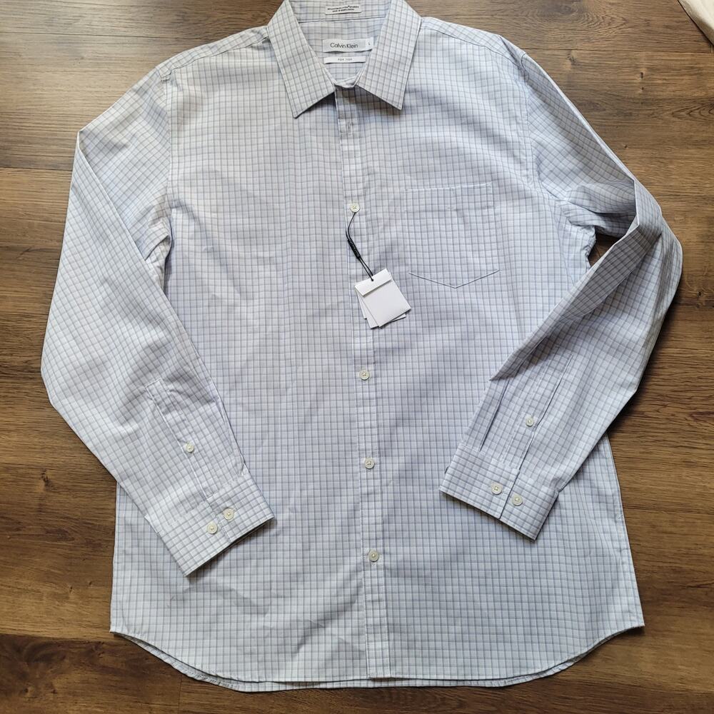 calvin klein dress shirt sz L nwt non iron